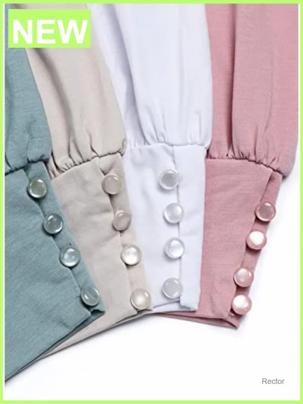 Puff Sleeve Crewneck Loose Casual Blouse Top Summer - Picture 5 of 7